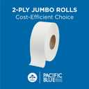Georgia-Pacific Pacific Blue Basic 2-Ply Jumbo Jr. 9" Toilet Paper by GP PRO (Georgia-Pacific), 12798, 1,000 Linear Feet per Roll, 8 Rolls Per Case