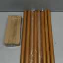 Lootkell Wood Curtain Rods for Windows 66 to 120 Inches 1" Diameter Boho Decorative Heavy Duty Long Window Curtain Rod Adjustable with Handmade Wood Grain Design for Living Room Bedroom Kitchen
