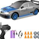 Remote Control Car, 1/24 2.4GHz 4WD RC Drift Car High Speed RC Cars Racing Cars with Cool Lights, Two Rechargeable Batteries and Extra Tires Toy Car for Kids Boys Adults