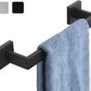 12 Inch Towel Bar for Bathrooms 12/16/24/28/32/36 Inch Stainless Steel 304 Matte Black Towel Holder Modern Square Towel Rod Rustproof Wall Mount (Matte Black, 12 Inch)