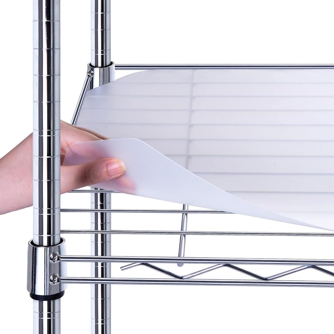 BRIAN & DANY Wire Shelf Liner 13.4" x 23.2", Heavy Duty Shelf Liners for Wire Shelving, Waterproof Protector Mats, Set of 5, Transparent