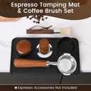 Espresso Tamping Mat and Coffee Brush Set, Food Grade Silicone Coffee Tamper Mat, Portafilter Mat for Barista Espresso Machine Acceessories, Waterproof Heat Resistant Tamp Station for Counter