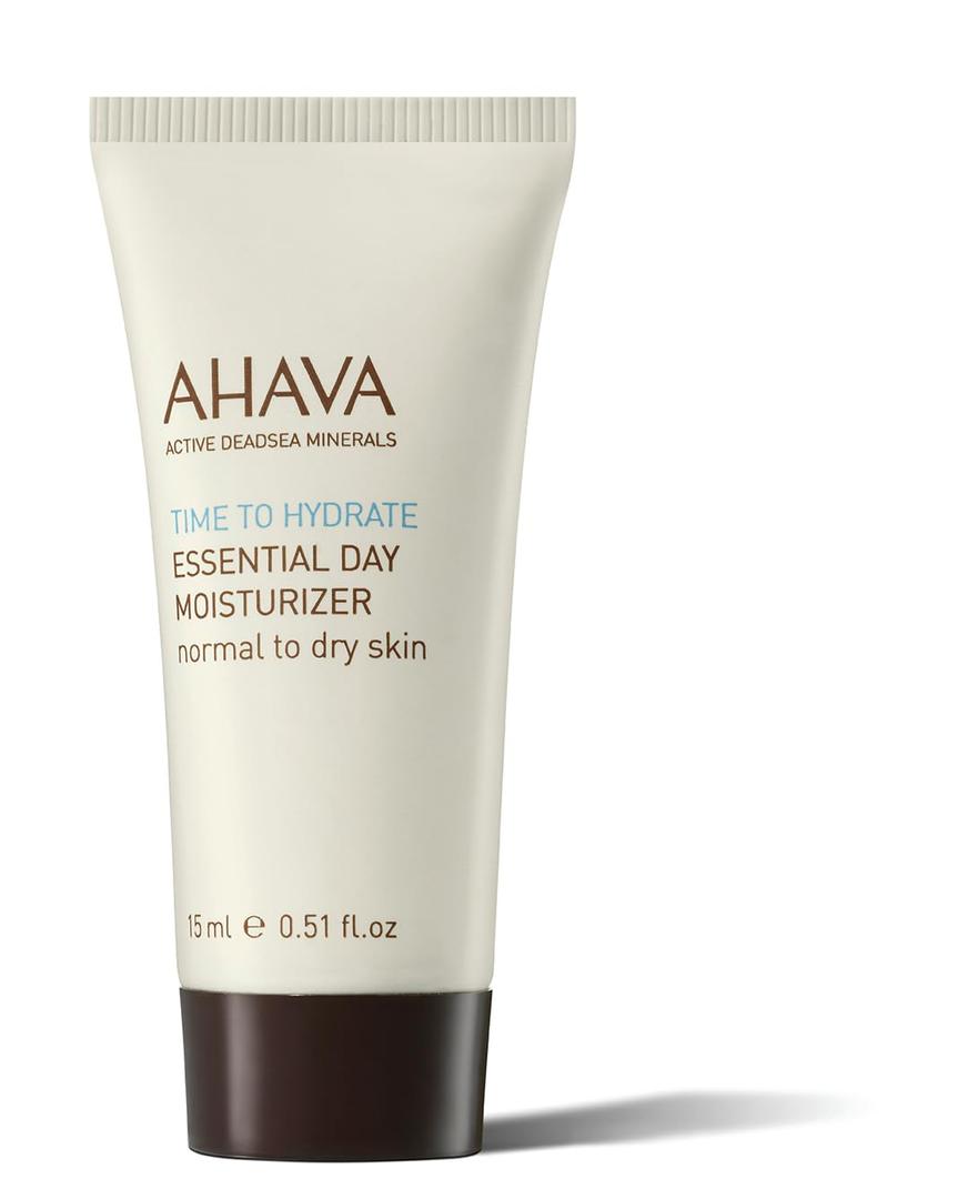 AHAVA Essential Day Moisturizer, Normal to Dry Skin - Essential Daily Hydrating Facial & Neck Cream, Anti-Aging & Smoothing Effect, Enriched with Osmoter, Aloe Vera, Allantoin & Vitamin E, 0.51 fl.oz