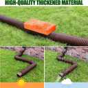 2 Pack Rain Gutter Downspout Extensions, Upgraded Flexible Drain Down Spout Extender for Rain Water Drainage, Each Extendable from 20" to 66", Combine to 10 ft with Connector(Brown)