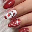 JMEOWIO Gel Nail Stickers Christmas Snowflake Holiday Semi Cured Gel Nail Strips Wraps UV/LED Nails Art Design Decoration Accessories