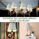VIHOSE 6 Pcs Pleated Chandelier Lamp Shades 3" Top x 5.5" Bottom x 4.7" Slant Small Lampshades Clip on Bulb Classic Pleated Style Bulb Covers for Wall Sconces Pendant Lighting(Green Floral)