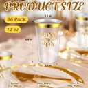 Funnymoom 36 Pcs Wedding Miss to Mrs Cups 12 oz Gold Plastic Cups Disposable Bridal Shower Drinking Tumblers Clear Wine Glasses Tumblers for Engagement Bachelorette Supplies Party Favors(Gold)