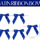 AIMUDI Royal Blue Bows 2.5" Satin Bows for Gift Wrapping Tiwst Tie Bows for Treat Bags Candy Cake Pop Baskets Invitations Wedding Baby Shower Independence Day Decorations - 50 Counts