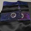 Galaxy Blackout Curtains Space Curtains for Bedroom Boys Room 84 Inches Length 2 Panels Set Outer Constellation Star Window Drapes for Living Room Grommet Room Darkening 42x84 (Violet)