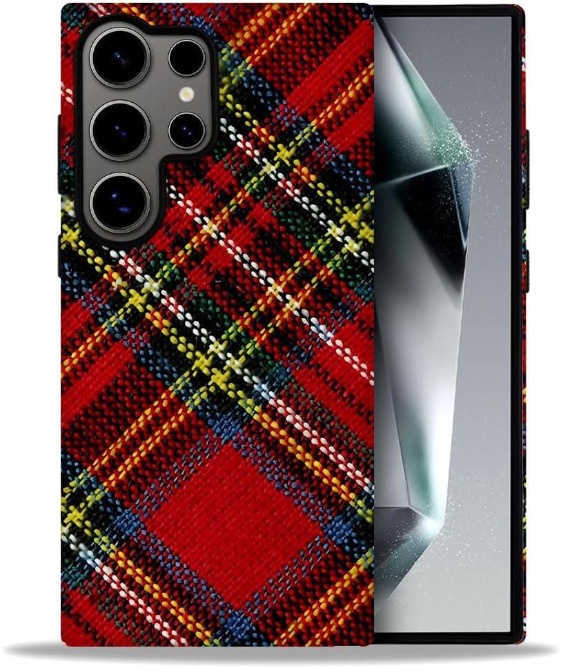 DAIZAG Case for Samsung Galaxy S24 Ultra,Military-Grade Protection Cover,Christmas Tartan PlaidFrosted