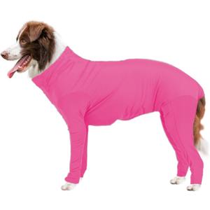 Hamiledyi Dog Onesie Anti-Licking Dog Bodysuit Spay Surgical Recovery Suit for Dogs Pet Cone Alternative After Surgery Dog Shedding Suit for Female Male Neuter Dogs Claming Pajamas (Pink, Medium)
