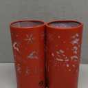 Christmas Table Lamp with Hollow-Out Design - Rechargeable Touch Control Dual Color LED, Warm/Cool White Metal Decor for Home Desk Party, 1200mAh Battery - 2pack(Red)