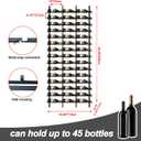 Large Wall Mount Wine Rack, 16 Tier 48 Bottle Wine Storage Organizer Display Holder, Metal Liquor Display for Wine Cellars, Home Bars, Kitchens, and Dining Rooms
