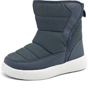 Umerigo Toddler Snow Boots Kids Girls Boys Winter Lightweight Waterproof Warm Fur Lined Boots for Toddler Little Kids (Grey)