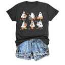 Halloween Shirts for Women: Halloween Pumpkin Shirt Cute Ghost Shirts Spooky Season Tee Fall Graphic Short Sleeve Tee, Size Medium