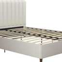 Novogratz 4190439N Brittany Upholstered Bed, Queen, Gray (Grey)