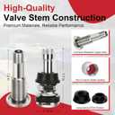 TR416 Valve Stem, 4 Pack Premium Metal Tire Valve Stems for Tubeless Tires, Fits 0.453" & 0.625" Rim Holes, Silver