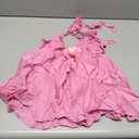 Women's Flower Halter Top Ruffle Hem Deep V Neck Tie Backless Sleeveless Summer Vacation Tops Size L