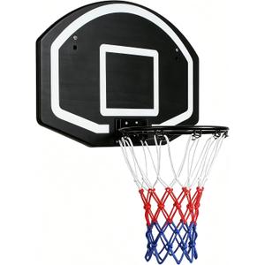 Wall Mounted Basketball Hoop Shatter-Proof Backboard 18" Standard Rim, Anti-Tear Net, Indoor Outdoor Basketball Games
