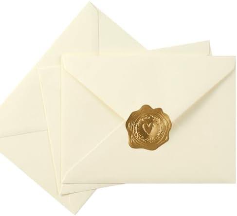 Toperd 50 Pack A6 Envelopes for 4 x 6 Greeting Cards, Birthday Party, Photos, Baby Shower and Wedding Invitation Cards, 6 1/2 x 4 3/4 Inches (Cream Color)