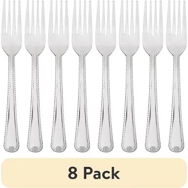 Dinner Fork Set 8-Piece, Stainless Steel 9 Inch Silverware Flatware Cutlery Salad Table Fork Set of 8, Use for Home, Kitchen, or Restaurant, Mirror Polished, Dishwasher Safe