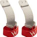 HOLVIST Gymnastics Grips | Leather Made Dowel Gymnastic Grips | Gymnastics Grips for Girls 10-12 | Hook & Loop Gymnastics Grips for Girls 7-9 | 2 Hole Women's Gymnastics Hand Grips (Red)