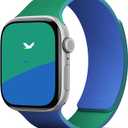 MOFT Snap Duo Watch Bands Compatible with Apple Watch, Quick Magnetic Wear, Duo-Color Design & Soft Silicone, iWatch Bands for Ultra 3/2/1, Series 11/10/9/8/7/SE/6/5/4/3/2/1, 38/40/41/42/44/45/46/49mm (Roam Green x Beyond Blue)