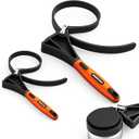 2-Piece Strap Wrench Set, Adjustable Rubber Oil Filter Wrench Max Diameter 4" and 6", Jar Opener Set Heavy Duty Blet Wrenches for Drain Sewer Cap Sink Pliers Nut Shower Head Valve Removal