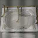 Ceramic Fruit Bowl for Kitchen Counter - 3 Tier Fruit Basket with Metal Stand, Tiered Fruit Stand for Countertop, Snack, Nuts, Cake, Dessert, Cute (Gold, Small)