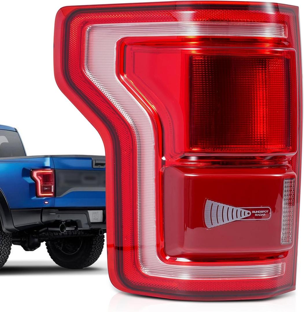 2015-2017 F150 LED Tail Light Assembly with Blind Spot Alert Monitor Compatible with Ford F-150 Raptor Lariat Limited Platinum King Ranch Replace for HL3Z13405D (Rear Left Driver Side)