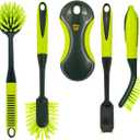 Pine-Sol Scrub Brush Set - Long Handle Cleaning Brushes with Heavy Duty Bristles and Comfort Grip - Scrubbers for Kitchen, Household, and Dishwashing, 5 Pieces