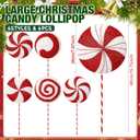 15.75'' Large Glitter Candy Christmas Decorations Giant Lollipop Candy Decorations with Sticks Red and White Peppermint Xmas Decor for Christmas Tree Ornaments Holiday, 6 Styles