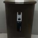 simplehuman 50 Liter / 13 Gallon Semi-Round Kitchen Step Trash Can with Secure Slide Lock, Mocha Plastic