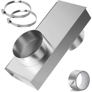 Upgraded Periscope Dryer Vent 84049 0-5" Adjustable Range Aluminum Vent ConnectorKit for Tight Spaces Telescoping Duct Hose Pipe Adapter Space-Saving Replacement Vents with 2 Clamps and Foil Tape