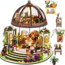 DIY Book Nook Kit - Bookend Diorama with LED - 3D Wooden Puzzle DIY Miniature House Kits - Bookshelf Insert Decor - Booknook Dollhouse Crafts Hobbies Gifts for Adults (Hanging Garden)