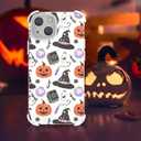 YESPURE for iPhone 14 Plus Case,iPhone 14 Plus Halloween Case for Boys Girls Clear Soft TPU Cute Pumpkin Ghost Halloween Pattern Anti-Yellowing Anti-Scratch Shockproof Protective Cover 6.7 inch