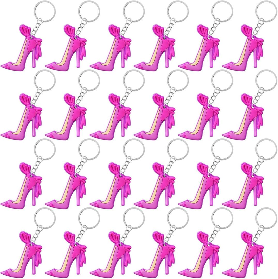 CiciBear 24 Pack Pink High Heel Party Decorations for Baby Shower, Kids Birthday, Girls Makeup Party, Bachelor, Engagement,Wedding,Bridal Shower, Gender Reveal