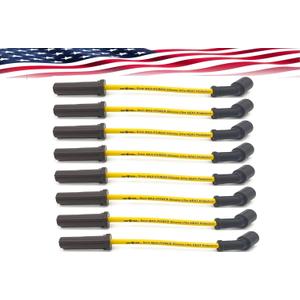 Spark Plug Wire Set for Chevrolet Express Silverado Yukon Sierra Tahoe V8 4.8L 5.3L High Temp Rubber Boots 450 F Silicone Yellow 9748HH