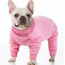 IKIPUKO Dogs Coat Winter Dog Pajamas for Large Breeds Warm Fleece Onesie Cold Weather Jumpsuit PIS for Dogs Girl Boy, Pink XL