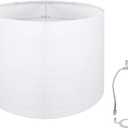 Lampshades, White Drum Lampshade 13''Top X 13'' Bottom X 10'' High, Lamp Shade for Table Lamps, Drum Lampshade for Floor Lamps (Spider Fitter) Easy Assembly Replacement Lampshades