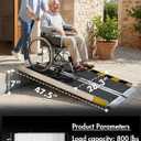 Portable Wheelchair ramp 4FT,Non-Slip Aluminum Threshold ramps for Home Steps,Folding Handicap Ramp,ramps for Home,doorways,Stairs,Weight Capacity up to 800LBS 4FT (Usable Height 4-12 inch)