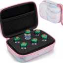 Teenyyou 6 Slots Insulin Peptide Fridge Carrying Case Marble Vial Holder Storage Protector Bag, Fits Standard 10ml Vials, Insulin Cooler Travel Kits Case Organizer Diabetes Protector(Pink)