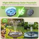AISITIN 3.7W Solar Bird Bath Fountain Upgraded 6.3" Solar Glass Panel, Solar Powered Fountain Pump with Integrated Bracket & Storage for Bird Bath, Pond, Garden, Aquarium and Outdoor