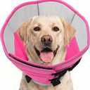 Dog Cone, Soft Cone for Dogs to Stop Licking, Dog E-Collar Alternative After Surgery for Dogs, Pet Cones Collar for Wound Healing with Adjustable Buckle, Pink L