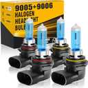 Halogen Headlight Bulbs Fit For 2004-2015 Honda Civic,9005+9006 High Low Beam Headlamp Lights Upgraded Kit,55W 12V White light bulb,IP68,Plug n Play,4-Pack