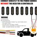 WINECO 12 Led POV Emergency Fire Strobe Lights, Red White Firefighter Surface Mount Grille Grill Warning Flashing Light Caution Construction Hazard Light Bar for Trucks Vehicles