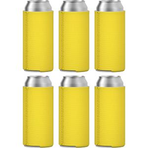 TahoeBay Slim Can Coolers - Blank Neoprene Beer Sleeves (Yellow)