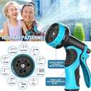 Expandable Garden Hose 50 ft Water Hose with 10 Function Spray Nozzle, Lightweight Flexible Hose with 3/4 Inch Solid Fittings and 4-Layer Latex Core, 50ft Retractable Stretch Hose (Blue)