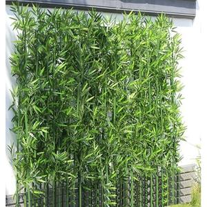 HOUSESET 6ft Artificial Bamboo Tree 10 Pack, Fake Bamboo Plant with Encrypted Silk Leaves for Garden Yard Indoor Outdoor Decor, Privacy Waterproof Faux Plants (6ft / 182cm)