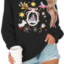 ALLTB Magical Sweatshirt for Women Princess Shirt Funny Magic Graphic Pullover Family Vacation Long Sleeve Tops (Yellow, S)
